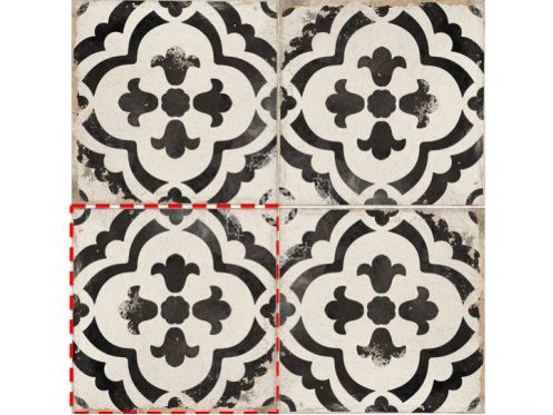 MONTE BLACK 15x15 cm - Floor tiles, classic patterns