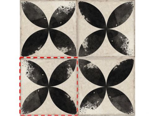 DAROCA BLACK 15x15 cm - Floor tiles, classic patterns