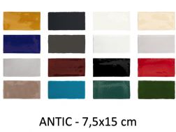 ANTIC 7,5x15 cm - Wall tiles, rustic rectangle, shiny