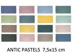 ANTIC PASTELS 7,5x15 cm - Wall tiles, rustic rectangle, pastel colors