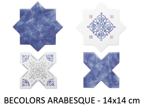 BECOLORS 14x14 cm, DECOR ARABESQUE - floor and wall tiles, Oriental style.