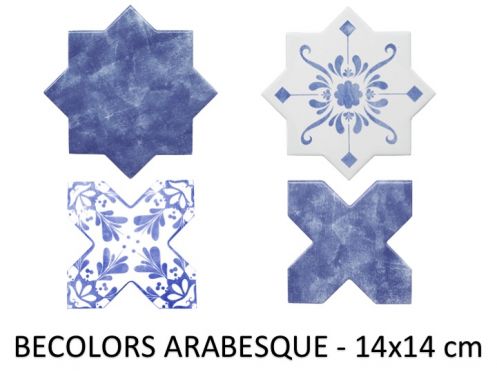 BECOLORS 14x14 cm, ELECTRIC BLUE - floor and wall tiles, Oriental style.