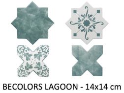 BECOLORS 14x14 cm, LAGOON - floor and wall tiles, Oriental style.