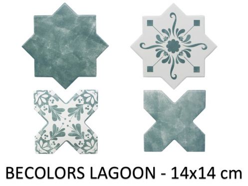 BECOLORS 14x14 cm, LAGOON - floor and wall tiles, Oriental style.