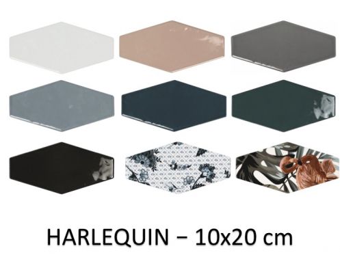 HARLEQUIN 10x20 cm - Wall tiles, hexagonal