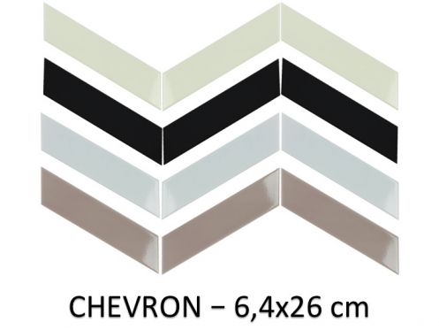 CHEVRON 6,4x26 cm - Wall tiles, chevron laying.