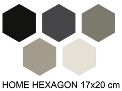 HOME HEXAGON 17x20 cm - Floor tiles, hexagonal, porcelain