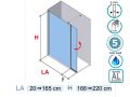 Fixed shower screen, with hinged flap - ATELIER AC 240