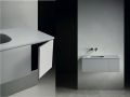 Custom bathroom cabinet, integrated handle, height 30 cm, lacquered finish - EL CONCEPTO