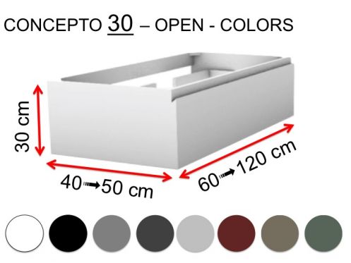 Custom bathroom cabinet, integrated handle, height 30 cm, lacquered finish - EL CONCEPTO