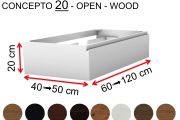 Custom bathroom cabinet, integrated handle, height 20 cm, wood finish - EL CONCEPTO 20 Open Wood