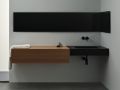 Custom bathroom cabinet, integrated handle, height 30 cm, wood finish - EL CONCEPTO 30 Open Wood