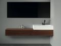 Custom bathroom cabinet, integrated handle, height 30 cm, wood finish - EL CONCEPTO 30 Open Wood