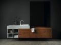 Custom bathroom cabinet, two drawers, height 50 cm, lacquer finish - EL CONCEPTO 50 Open Uni