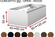 Custom bathroom cabinet, two drawers, height 50 cm, lacquer finish - EL CONCEPTO 50 Open Wood