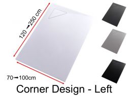 Shower tray, left corner drain - CORNER DESIGN LEFT 120
