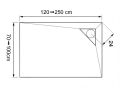 Shower tray, left corner drain - CORNER DESIGN LEFT 190