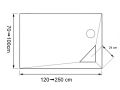 Shower tray, right angle drain - CORNER DESIGN RIGHT 200