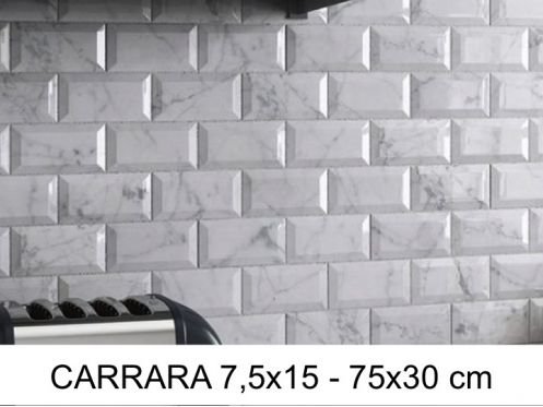 CARRARA 7,5x15 - 75x30 cm - Wall tiles, carrara marble finish