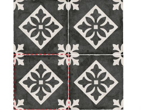 Padua Black 20x20 - Tiles, cement tile look