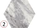 Bardiglio Flower 17,5x20 cm - Floor tiles, hexagonal, carrara marble finish