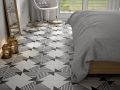 Block B&W 20x20 cm - Tiles, cement tile look, black and white