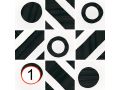 Balance B&W 20x20 cm - Tiles, cement tile look, black and white