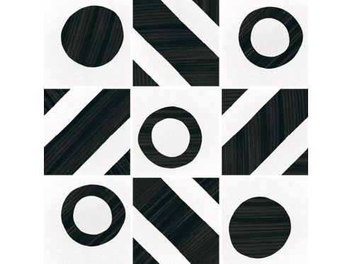 Balance B&W 20x20 cm - Tiles, cement tile look, black and white