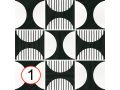 Moonline B&W 20x20 cm - Tiles, cement tile look, black and white