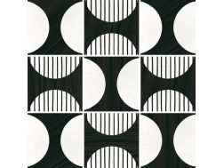 Moonline B&W 20x20 cm - Tiles, cement tile look, black and white