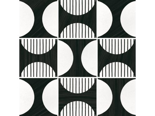 Moonline B&W 20x20 cm - Tiles, cement tile look, black and white