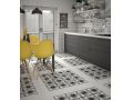 Cloth B&W 20x20 cm - Tiles, cement tile look, black and white