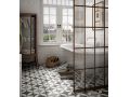 Cloth B&W 20x20 cm - Tiles, cement tile look, black and white