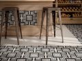 Cloth B&W 20x20 cm - Tiles, cement tile look, black and white