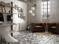 Cloth B&W 20x20 cm - Tiles, cement tile look, black and white