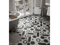 Cloth B&W 20x20 cm - Tiles, cement tile look, black and white