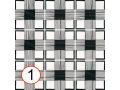 Cloth B&W 20x20 cm - Tiles, cement tile look, black and white