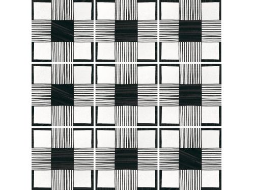 Cloth B&W 20x20 cm - Tiles, cement tile look, black and white