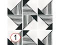 Origami B&W 20x20 cm - Tiles, cement tile look, black and white