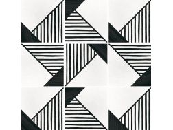 Origami B&W 20x20 cm - Tiles, cement tile look, black and white