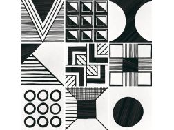 Patchwork B&W 20x20 cm - Tiles, cement tile look, black and white