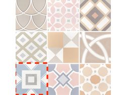 Patchwork Pastel 20x20 cm - Tiles, cement tile look