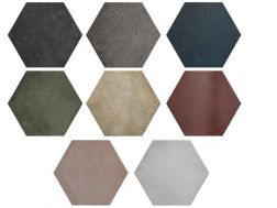 Heritage 17,5x20 cm - Floor tiles, hexagonal, terracotta finish.