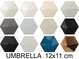 UMBRELLA  12x11 cm - Wall tile, Hexagonal, 3D relief