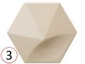Oberland 12x11 cm - Wall tile, Hexagonal, 3D relief