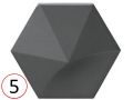 Oberland 12x11 cm - Wall tile, Hexagonal, 3D relief