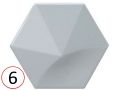 Oberland 12x11 cm - Wall tile, Hexagonal, 3D relief