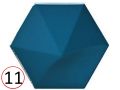 Oberland 12x11 cm - Wall tile, Hexagonal, 3D relief