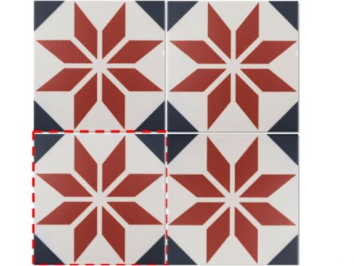 Fontenay Red 15x15 cm - Tiles, cement tile look