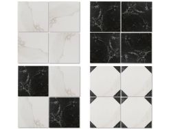 Windsor 15x15 cm - Floor and wall tiles, Carrara marble finish
